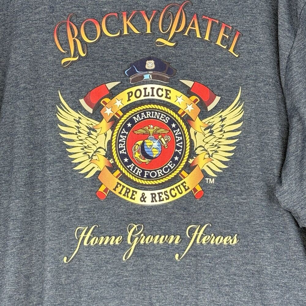 Rocky Patel 'Home Grown Heroes' T shirt 2XL Gray Short Sleeve - Picture 6 of 15